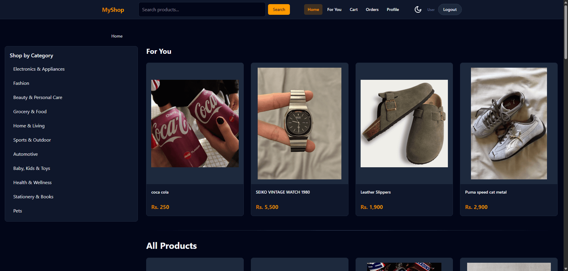Full Stack E-Commerce Platform